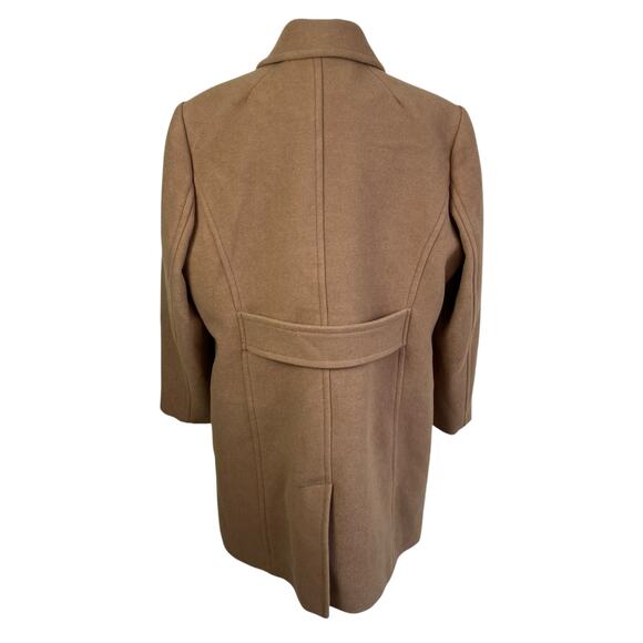 LANDS’ END Womens 16P Camel Wool Blend Mid-Length Peacoat Car Coat - Picture 8 of 16